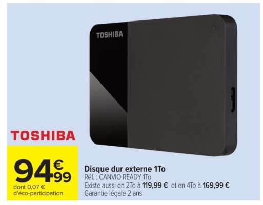 Disque dur externe 1To