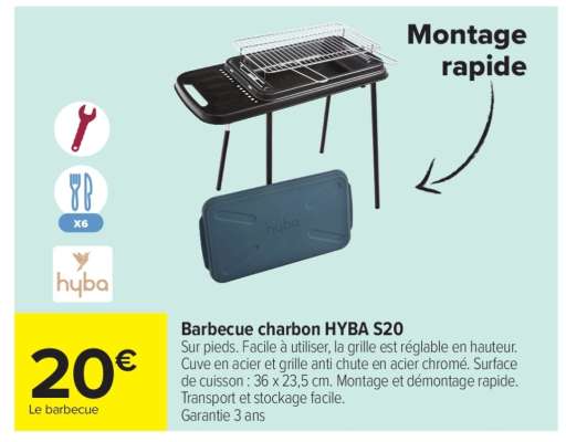 Barbecue charbon HYBA S20