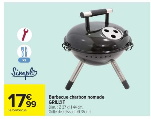 Barbecue charbon nomade GRILL'IT
