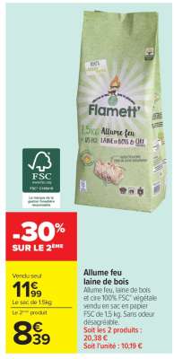 Allume feu laine de bois