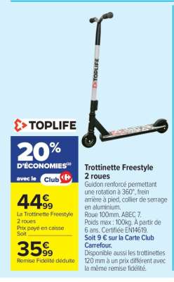 Trottinette Freestyle 2 roues