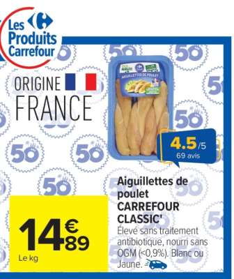Aiguillettes de poulet CARREFOUR CLASSIC'