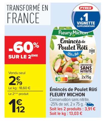 Émincés De Poulet Rôti Fleury Michon
