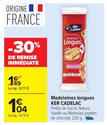 Madeleines longues KER CADELAC