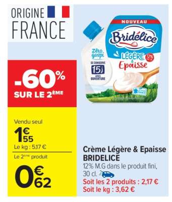 CRÈME LÉGÈRE ÉPAISSE "BRIDÉLICE"