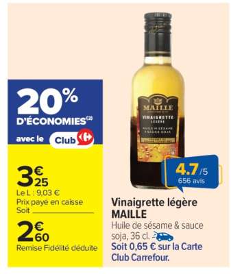 Vinaigrette Légère "Maille"