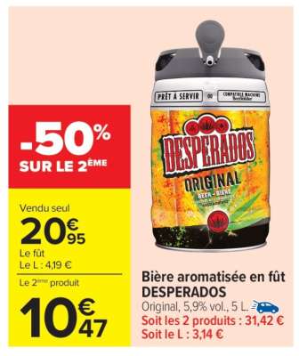 Bière aromatisée en fût DESPERADOS