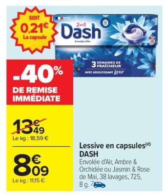 Lessive en capsules DASH