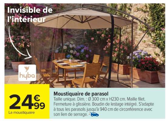 Moustiquaire de parasol