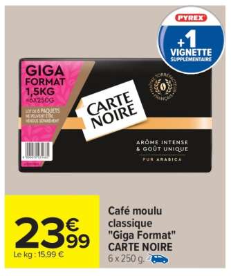 Café moulu classique "Giga Format" CARTE NOIRE