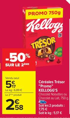 Céréales Trésor «Promo» KELLOGG’S