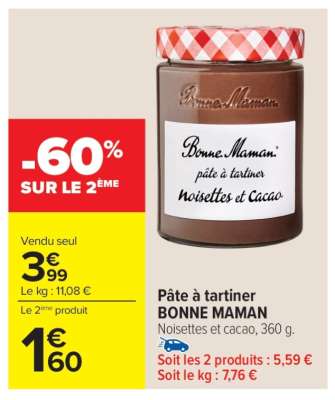 Pâte à tartiner "Bonne Maman"