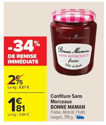 Confiture sans morceaux BONNE MAMAN