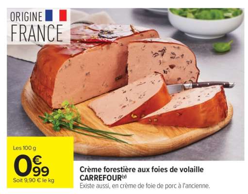 Crème forestière aux foies de volaille
