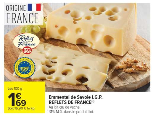 Emmental de Savoie I.G.P. REFLETS DE FRANCE