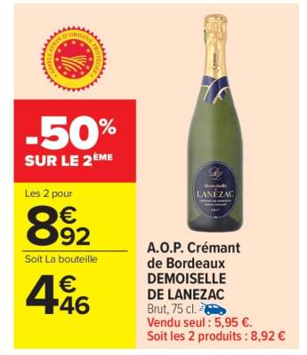 A.O.P. Crémant de Bordeaux DEMOISELLE DE LANÉZAC