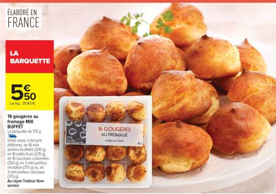 16 gougères au fromage MIX BUFFET