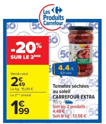 Tomates séchées au soleil CARREFOUR EXTRA