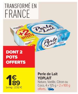 Perle De Lait Yoplait