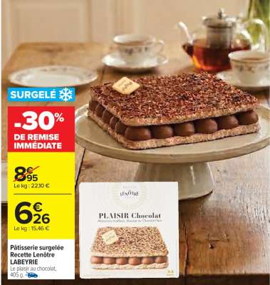 Pâtisserie surgelée Recette Lenôtre LABEYRIE