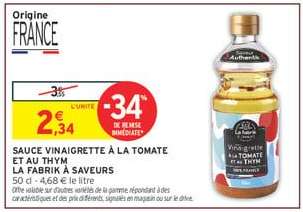 SAUCE VINAIGRETTE À LA TOMATE ET AU THYM