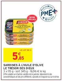 SARDINES À L'HUILE D'OLIVE LE TRÉSOR DES DIEUX
