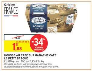 MOUSSE AU CAFÉ SUR GANACHE CAFÉ LE PETIT BASQUE