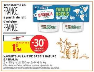 YAOURTS AU LAIT DE BREBIS NATURE BASKALIA