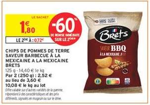 CHIPS DE POMMES DE TERRE SAVEUR BARBECUE À LA MEXICAINE À LA MEXICAINE BRETS