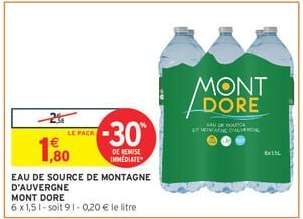 EAU DE SOURCE DE MONTAGNE D'AUVERGNE MONT DORE