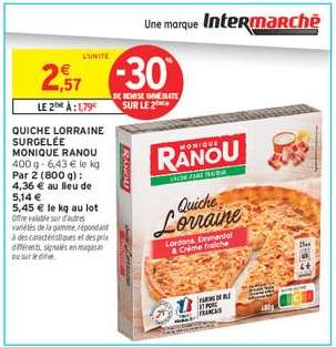 QUICHE LORRAINE SURGELÉE MONIQUE RANOU