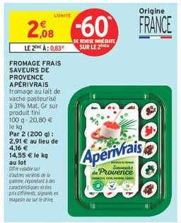 FROMAGE FRAIS SAVEURS DE PROVENCE APÉRIVAIS