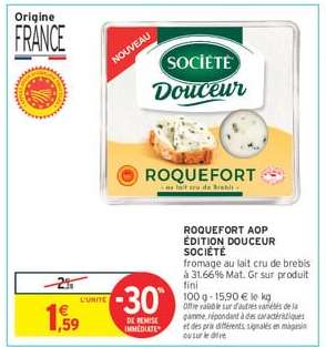 ROQUEFORT AOP ÉDITION DOUCEUR SOCIÉTÉ