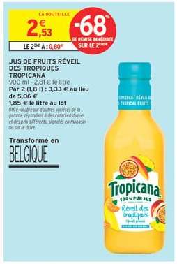 Jus De Fruits Réveil Des Tropiques Tropicana