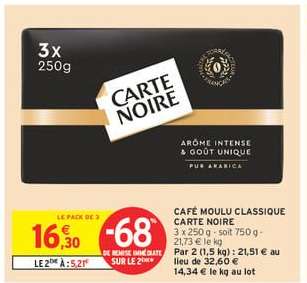 Café Moulu Classique Carte Noire