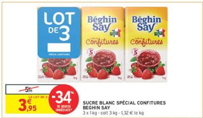 SUCRE BLANC SPÉCIAL CONFITURES BEGHIN SAY