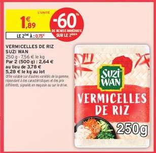 VERMICELLES DE RIZ SUZI WAN