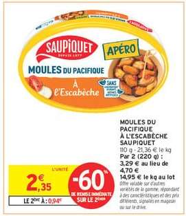 MOULES DU PACIFIQUE À L'ESCABÈCHE SAUPIQUET