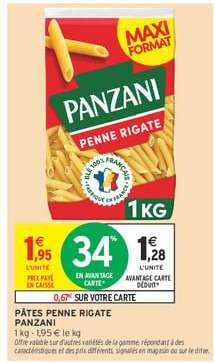 Pâtes Penne Rigate Panzani