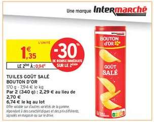 TUILES GOÛT SALÉ BOUTON D'OR