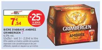 BIÈRE D'ABBAYE AMBRÉE GRIMBERGEN