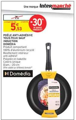 POÊLE ANTI-ADHÉSIVE TOUS FEUX SAUF INDUCTION DOMÉDIA
