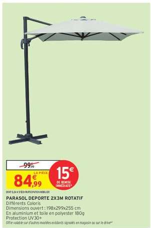 PARASOL DEPORTE 2X3M ROTATIF
