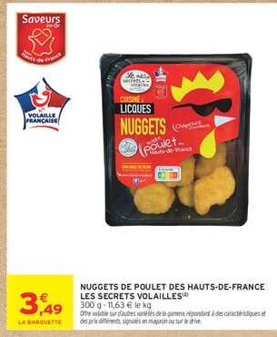 Nuggets de Poulet des Hauts-de-France Les Secrets Volailles