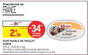 TARTINABLE DE POULET SIMON