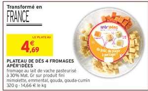 PLATEAU DE DÉS 4 FROMAGES APÉR'IDÉES