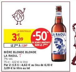 BIÈRE BLONDE BLONDE LA RAOUL