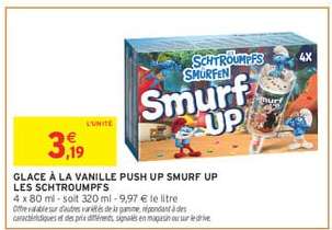 GLACE À LA VANILLE PUSH UP SMURF UP LES SCHTROUMPFS