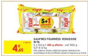 Gaufres Fourrées Vergeoise 'RITA'