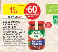 SAUCE TOMATE PROVENÇALE JARDIN BIO